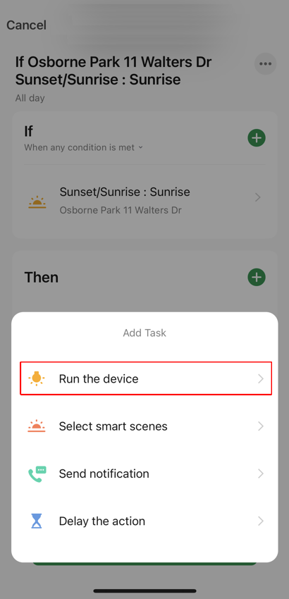 Create Scene screen